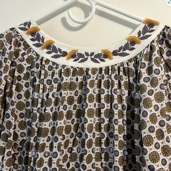 Tory Burch Neutral Sequin Logo Long Sleeves Midi Tiered Dress S (Orig. $575) - Picture 4 of 12